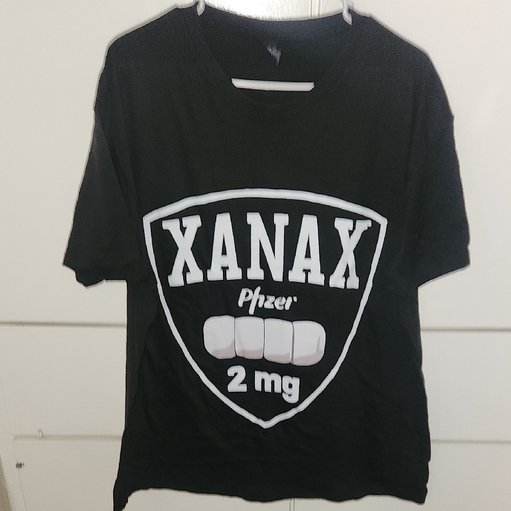 Black Xanax T-Shirt. Mens/Womens. Size XL. 100% Cotton